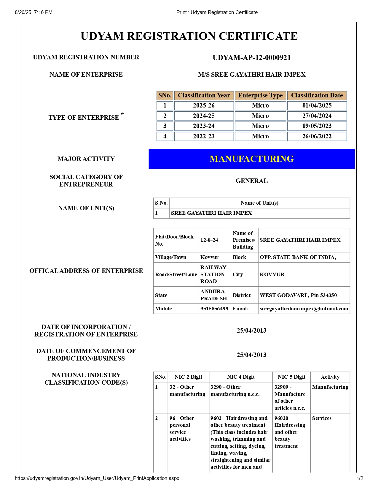 udyam MSME 